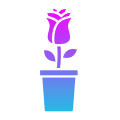 Flower Pot Glyph Gradient Icon