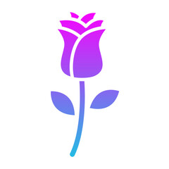 Rose Glyph Gradient Icon