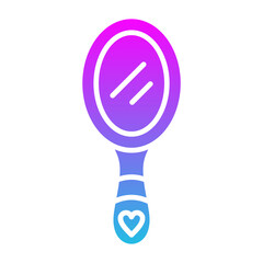 Hand Mirror Glyph Gradient Icon