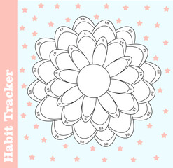 Habit Tracker. Habit tracker template. Organization of the day. Schedule. Future plans. Event tracking.