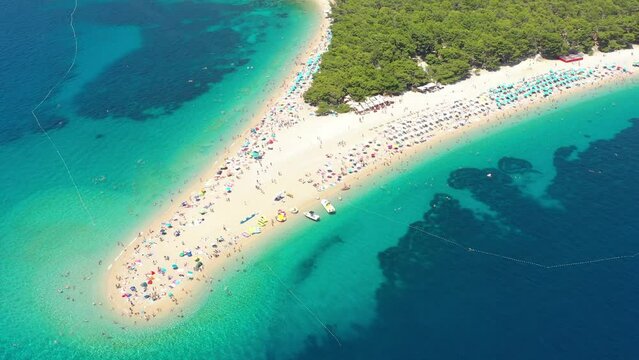 The famous Golden Horn beach in Croatia on the island of Brac