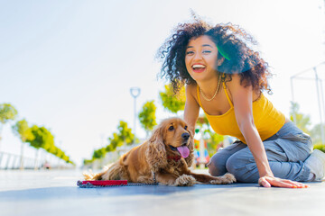 beautiful multicultural race woman with make up and curly hair style spending happy times with her...