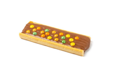 Chocolate Bar with Cookies and Multicolored Dragees