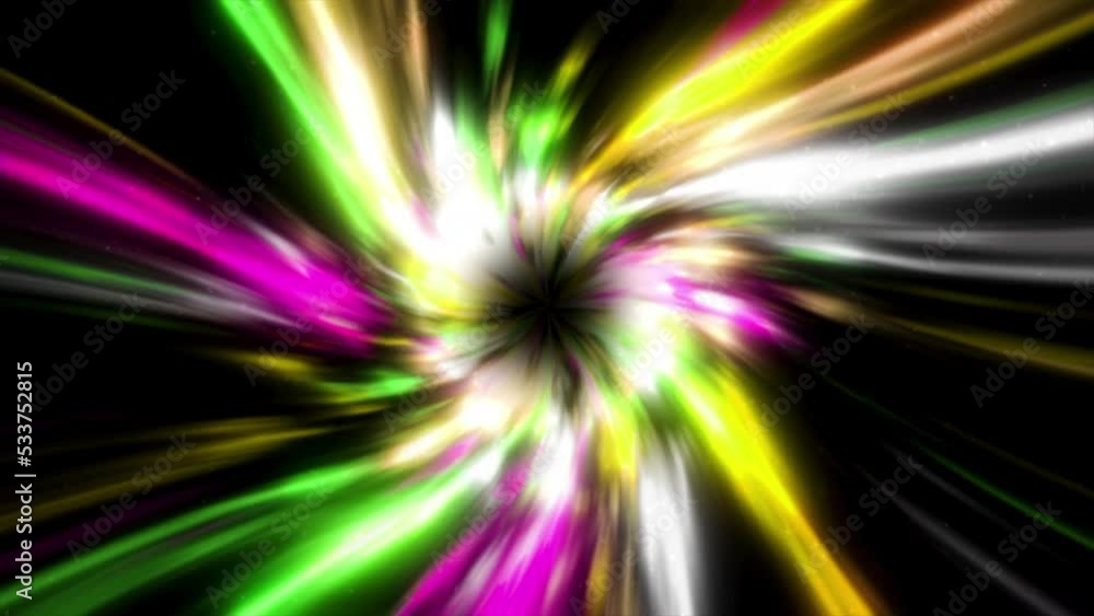 Poster abstract hyperspace speed up multicolored tunnel with hypnotic effect. motion. futuristic sci fi vir