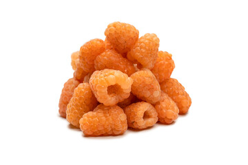 Tasty raspberries isolated on  white background.