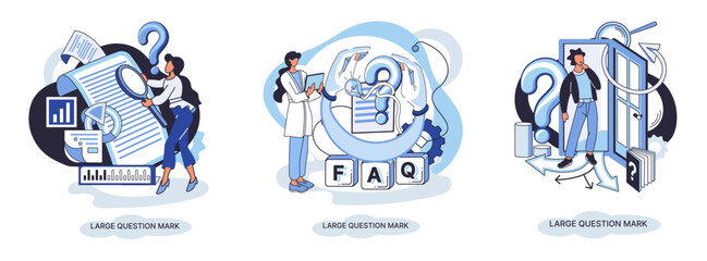 Fototapeta premium Ladge question mark metaphor. Problem and solution concept, question mark. Ask questions and receive answers. Online support center. Solving complex issues, why sign forum. FAQ frequently asked help