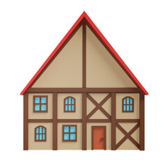 Medieval house. 3d rendering.	