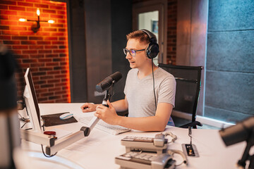 The DJ hosts the program and communicates with the audience on air at the radio station. The...