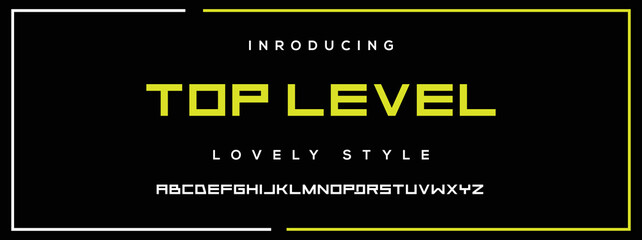 LEVEL  tech vector font typeface unique font design. Typeface urban style fonts for technology, digital, movie, logo design.