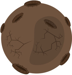 planet mercury in 2d flat style. vector