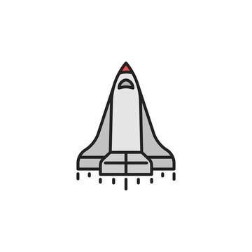 Space shuttle icon. High quality coloured vector illustration.