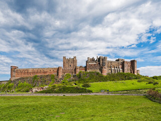 Bamburgh Castle on the Northumberland coast, UK