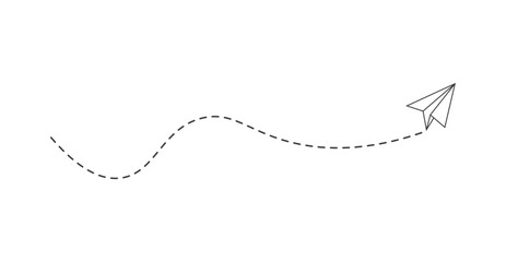 Dashed line paper airplane route