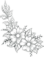 Hand draw floral decoration elements