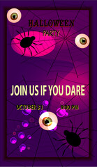 Halloween party invitation design template