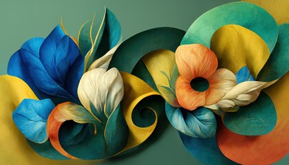 Elegant floral background in Baroque style. Retro decorative flower art design. Digital illustration