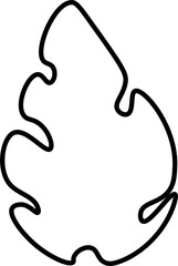 monstera leaf design illustration isolated on transparent background