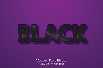 Black 3d editable vector text effect