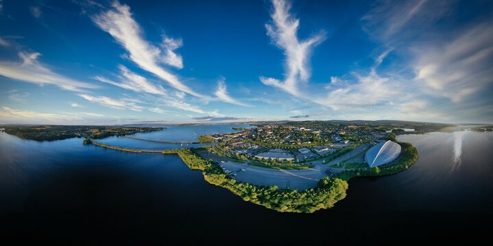 Fototapeta Norway Hamar vacation with the drone a dream