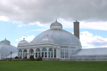 Fototapeta na wymiar Dome Museum Building With Glass Roof. 