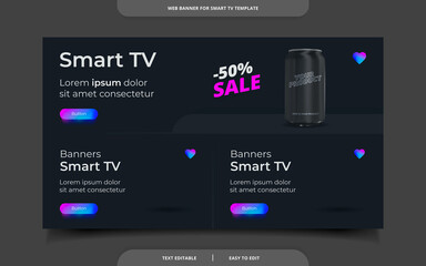 Web banner template for smart tv 