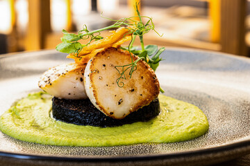Black Pudding & Scallops, Scottish Produce, Seafood