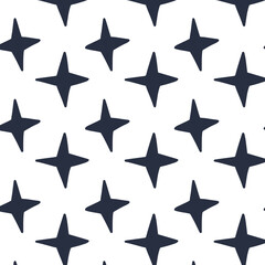Black stars minimalism style seamless pattern