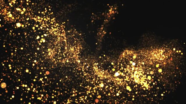 Golden Glitter Particles Loop Background V05