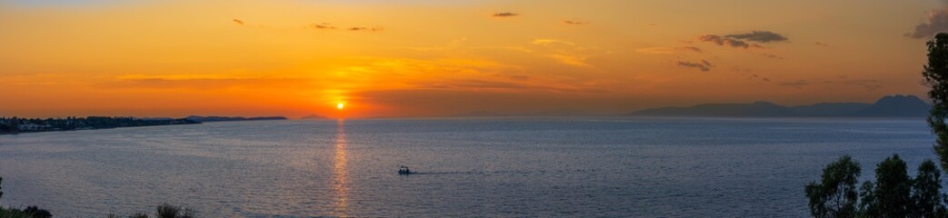Fototapeta na wymiar Sunset at Corinthian Gulf, Greece