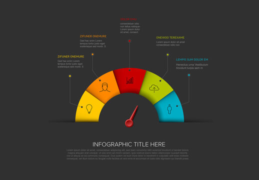 Multipurpose Dark Infographic Five Elements Template