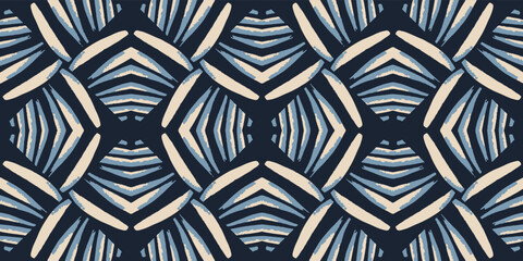 Ethnic Vector Boho Rug. Indigo Graphic Wallpaper. Trendy Geometric. Navy Mosaic Seamless. Carpet Bohemian Hippie. Aztec Artwork. Indigo Abstract Tapestry.