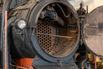 Fototapeta na wymiar Alte Dampf-Lokomotive - Detail