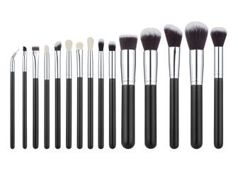 Makeup brush set mockup.