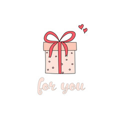 pink gift box with an inscription for you