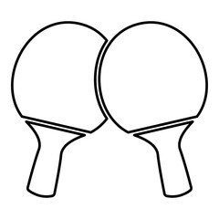 Ping pong racket line icon