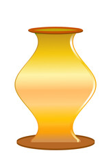 Golden porcelain amphora, large ceramic pitcher
