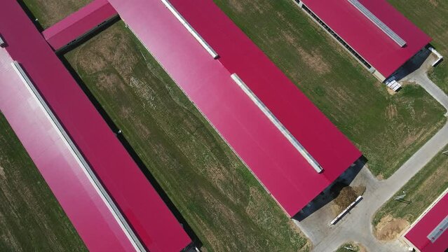 panorama view of Agricultural factory with storehouses in Nema, Kirov Region