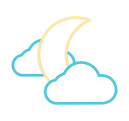 neon clouds and moon