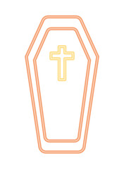 Obraz premium neon coffin icon