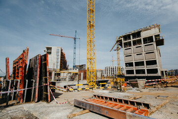 construction of commercial and residential real estate in a modern city