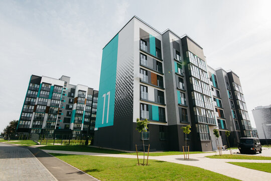super stylish modern designer apartment buildings in multiple colors