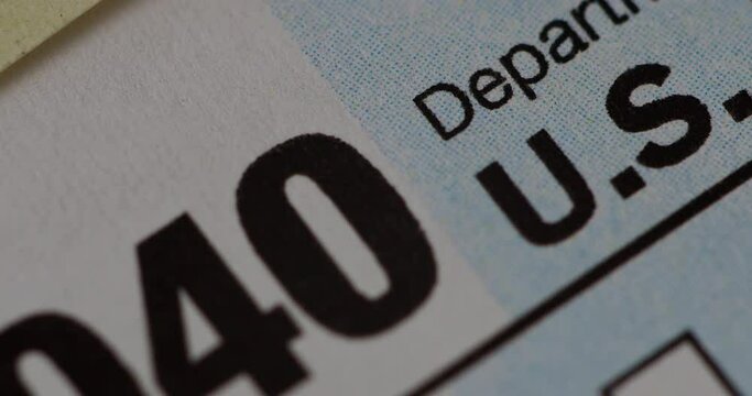 Form 1040 U.S. individual income tax return. Tax payment concept. Close-up