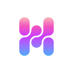 Letter H technology modern creative logo design