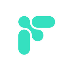Letter F technology modern creative logo design