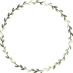 Boho Tie Dye Leaf Circle Border Frame