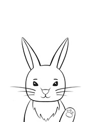 Bunny cartoon for coloring book