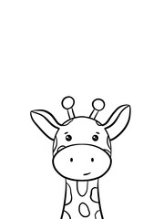 Giraffe cartoon for coloring book