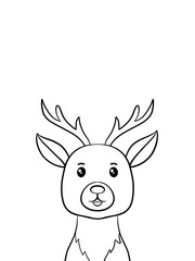 Deer cartoon for coloring book