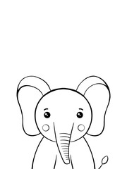 Elephant cartoon for coloring book