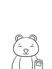 Bear cartoon for coloring book